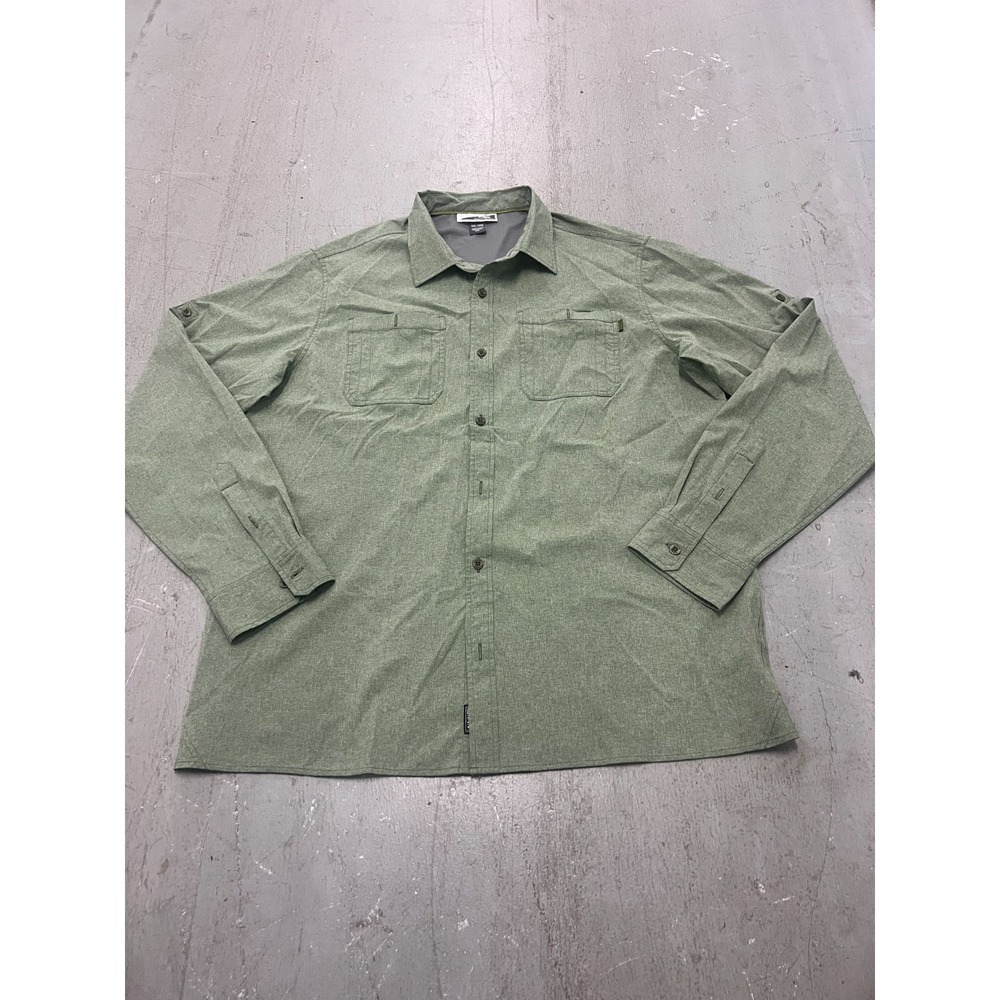 Outdoor Research Shirt Men 2XL Green Stretch Long Sleeve Utility Pockets Camping